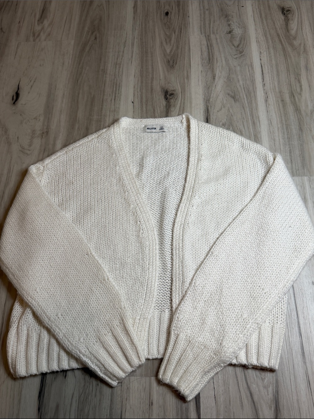 HOLLISTER Classic Cream Open-Front Women's Cardigan Sweater size XXS - Picture 6 of 7